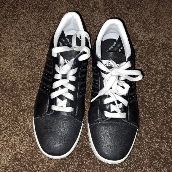 Adidas Adicross Black Leather Spikeless Golf Shoes Men's Size 8 - Picture 6 of 10